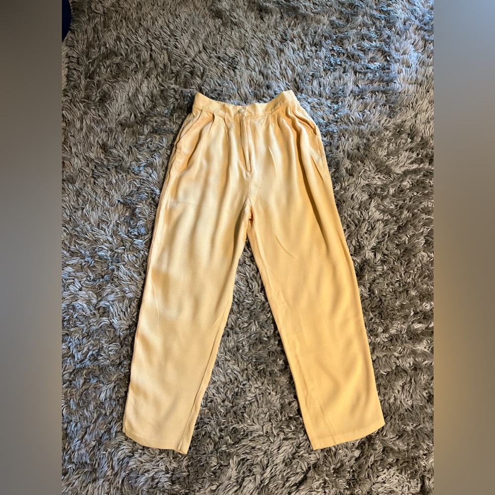 Yellow linen pants